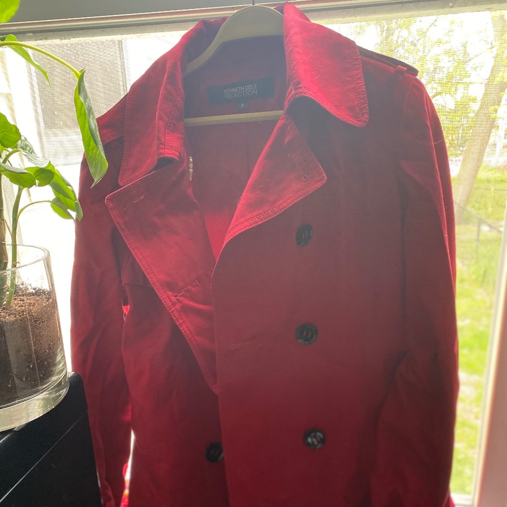 Red trench coat